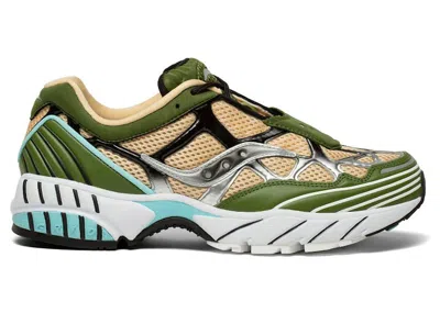 Pre-owned Saucony Men's  Grid Web Sneakers In Pesto/black/blue