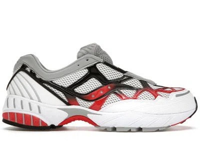 Pre-owned Saucony Men's  Grid Web Sneakers In White/grey/red