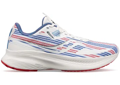 Pre-owned Saucony Men's  Guide 15 Banner Pack Sneakers In White/red/blue