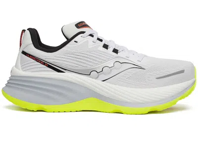 Pre-owned Saucony Men's  Hurricane 24 Lime Sneakers In White/black In Multi