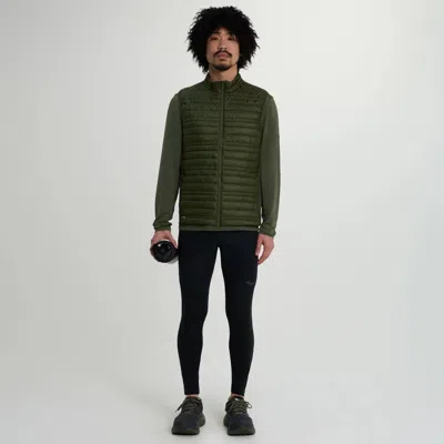 Saucony Men's  Hurricane Insulated Vest Fatigue In Green