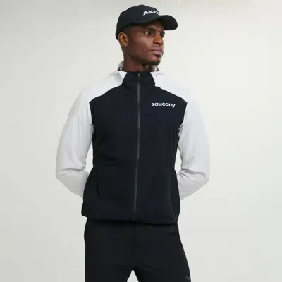 Saucony Men's  Hurricane Waterproof Jacket White|black