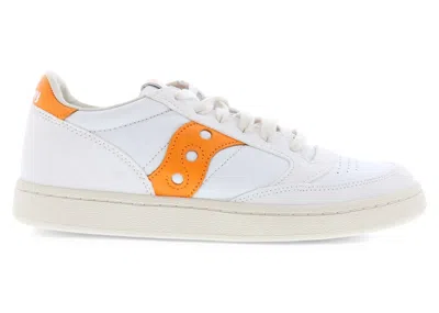Pre-owned Saucony Men's  Jazz Court Premium Sneakers In White/orange In Multi