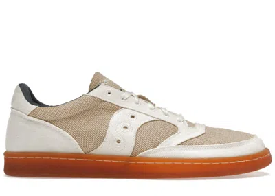 Pre-owned Saucony Men's  Jazz Court Rfg Sneakers In Natural/navy Blue/gum