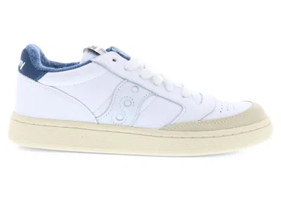 Pre-owned Saucony Men's  Jazz Court Sneakers In White/blue