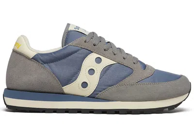 Pre-owned Saucony Men's  Jazz Original Sneakers In Grey/navy Blue/off White