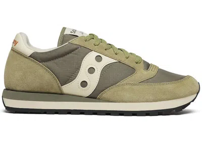Pre-owned Saucony Men's  Jazz Original Sneakers In Olive/off White In Multi
