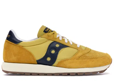 Pre-owned Saucony Men's  Jazz Original Vintage Sneaker Carolina Sneakers In Mustard/black