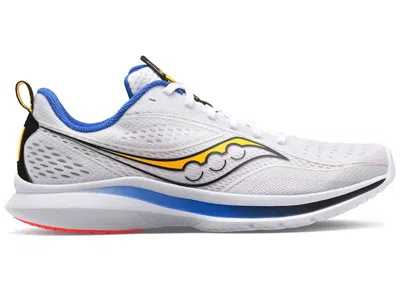 Pre-owned Saucony Men's  Kinvara 13 Vizi Sneakers In White/blue/yellow