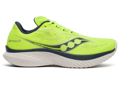 Pre-owned Saucony Men's  Kinvara 15 Sneakers In Citron/navy Blue In Multi