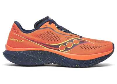 Pre-owned Saucony Men's  Kinvara 15 Solar Sneakers In Pepper/navy Blue