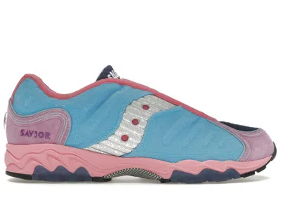 Pre-owned Saucony Men's  Matrix Jae Tips No Sneakers In The House Sneakers In Blue/pink