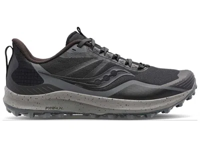 Pre-owned Saucony Men's  Peregrine 12 Sneakers In Black/charcoal