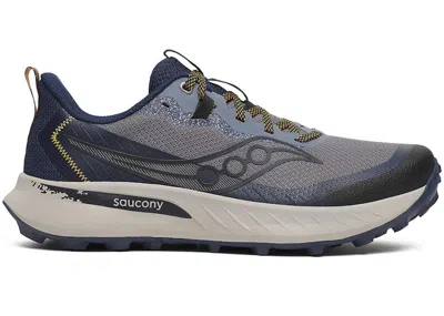 Pre-owned Saucony Men's  Peregrine 15 Sneakers In Cinder/navy Blue