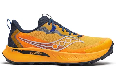 Pre-owned Saucony Men's  Peregrine 15 Sneakers In Peel/navy Blue