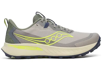 Pre-owned Saucony Men's  Peregrine 15 Sneakers In Ridge/olivine