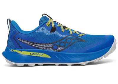 Pre-owned Saucony Men's  Peregrine 15 Sneakers In Sky Bluediver/pickle