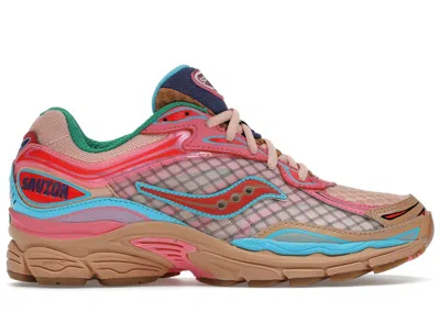 Pre-owned Saucony Men's  Progrid Omni 9 Jae Tips To Do List Sneakers In Tan/pink In Multi