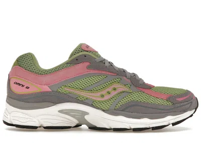 Pre-owned Saucony Men's  Progrid Omni 9 Premium Pink Sneakers In Grey/green In Multi