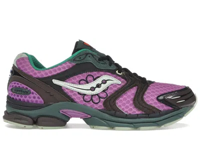 Pre-owned Saucony Men's  Progrid Triumph 4 Jae Tips Flowers Grow Uptown Perilla Sneakers In Purple/brown/green