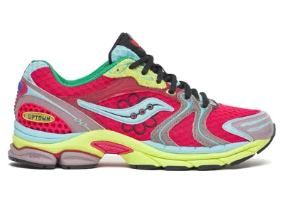 Pre-owned Saucony Men's  Progrid Triumph 4 Jae Tips Flowers Grow Uptown Poison Ivy Sneakers In Red/yellow In Multi