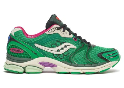 Pre-owned Saucony Men's  Progrid Triumph 4 Jae Tips Flowers Grow Uptown Sugar Maple Sneakers In Green/pink In Multi