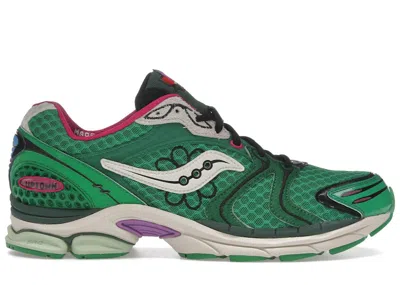 Pre-owned Saucony Men's  Progrid Triumph 4 Jae Tips Flowers Grow Uptown Sugar Maple Sneakers In Green/pink In Multi