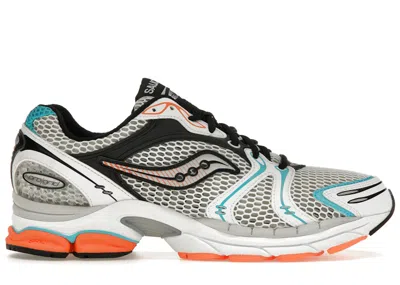 Pre-owned Saucony Men's  Progrid Triumph 4 Orange Sneakers In White/silver/teal In Multi