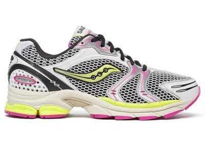 Pre-owned Saucony Men's  Progrid Triumph 4 Pink Sneakers In White/fluo In Multi