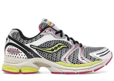 Pre-owned Saucony Men's  Progrid Triumph 4 Pink Sneakers In White/fluo In Multi