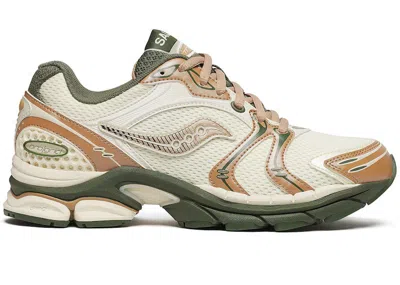 Pre-owned Saucony Men's  Progrid Triumph 4  & Friends Seanella Abraham Sneakers In Cream/doe In Brown