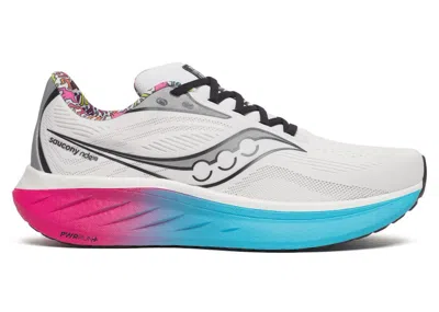 Pre-owned Saucony Men's  Ride 18 Keith Haring Love Sneakers In White/aqua/pink In Multi