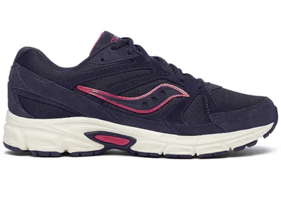 Pre-owned Saucony Men's  Ride Millennium Suede Pink Sneakers In Navy Blue/off White