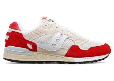 Pre-owned Saucony Men's  Shadow 5000 Cream Sneakers In White/red