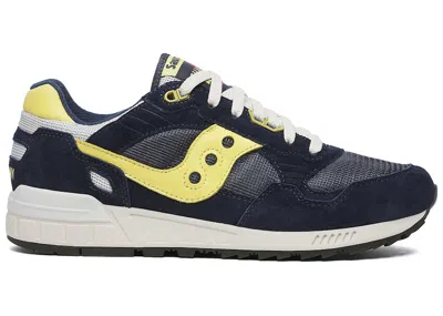 Pre-owned Saucony Men's  Shadow 5000 Navy Sneakers In Blue/yellow In Multi