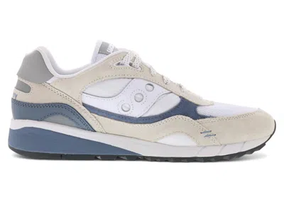 Pre-owned Saucony Men's  Shadow 6000 Grey Navy Sneakers In White