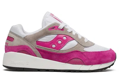 Pre-owned Saucony Men's  Shadow 6000 Grey Sneakers In White/pink In Multi