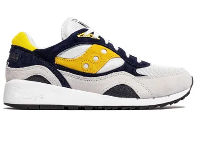 Pre-owned Saucony Men's  Shadow 6000 Navy Sneakers In Grey/blue/yellow