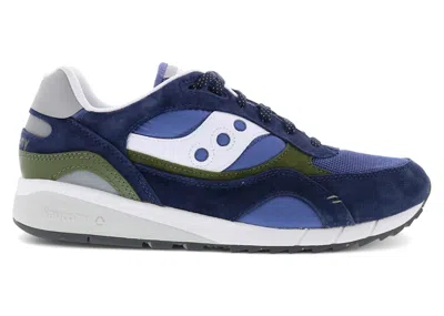 Pre-owned Saucony Men's  Shadow 6000 Olive Sneakers In Navy Blue/white In Multi