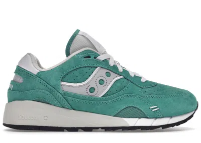 Pre-owned Saucony Men's  Shadow 6000 Premium Suede Sneakers In Green/grey/white