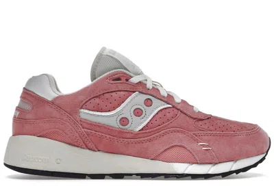 Pre-owned Saucony Men's  Shadow 6000 Premium Suede Sneakers In Salmon/grey/white