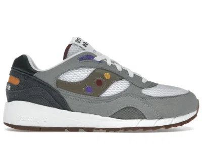 Pre-owned Saucony Men's  Shadow 6000  & Friends Pack Hardcore Punk Scene Sneakers In White/grey In Gray