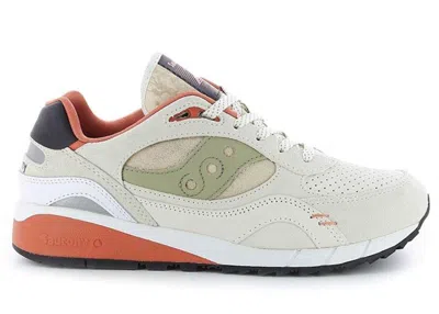 Pre-owned Saucony Men's  Shadow 6000 Sneakers In Cream/orange In Multi