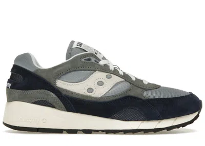 Pre-owned Saucony Men's  Shadow 6000 Sneakers In Grey/navy Blue In Multi