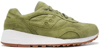 Pre-owned Saucony Men's  Shadow 6000 Suede (packer Shoes) Sneakers In Olive/white
