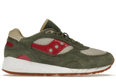 Pre-owned Saucony Men's  Shadow 6000 Up There Doors To The World Sneakers In Olive/natural/vibrant Pink In Multi