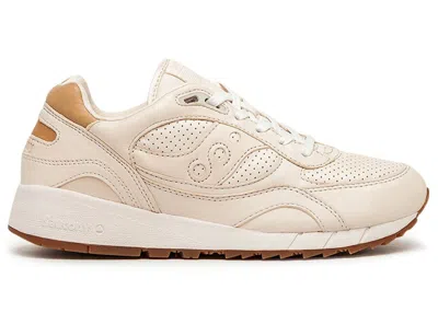 Pre-owned Saucony Men's  Shadow 6000 Veg Tan Leather Sneakers In Beige/vanilla