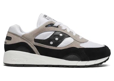 Pre-owned Saucony Men's  Shadow 6000 White Sneakers In Grey/black In Multi