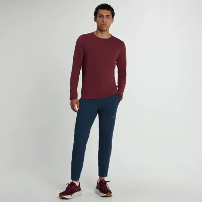 Saucony Men's  Stopwatch Long Sleeve Maroonheather In Burgundy