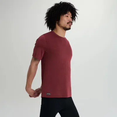 Saucony Men's  Stopwatch Short Sleeve Maroonheather In Burgundy